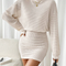 Frenchy Women'S High Neck Ribbed Drop Shoulder Long Sleeve Sweater